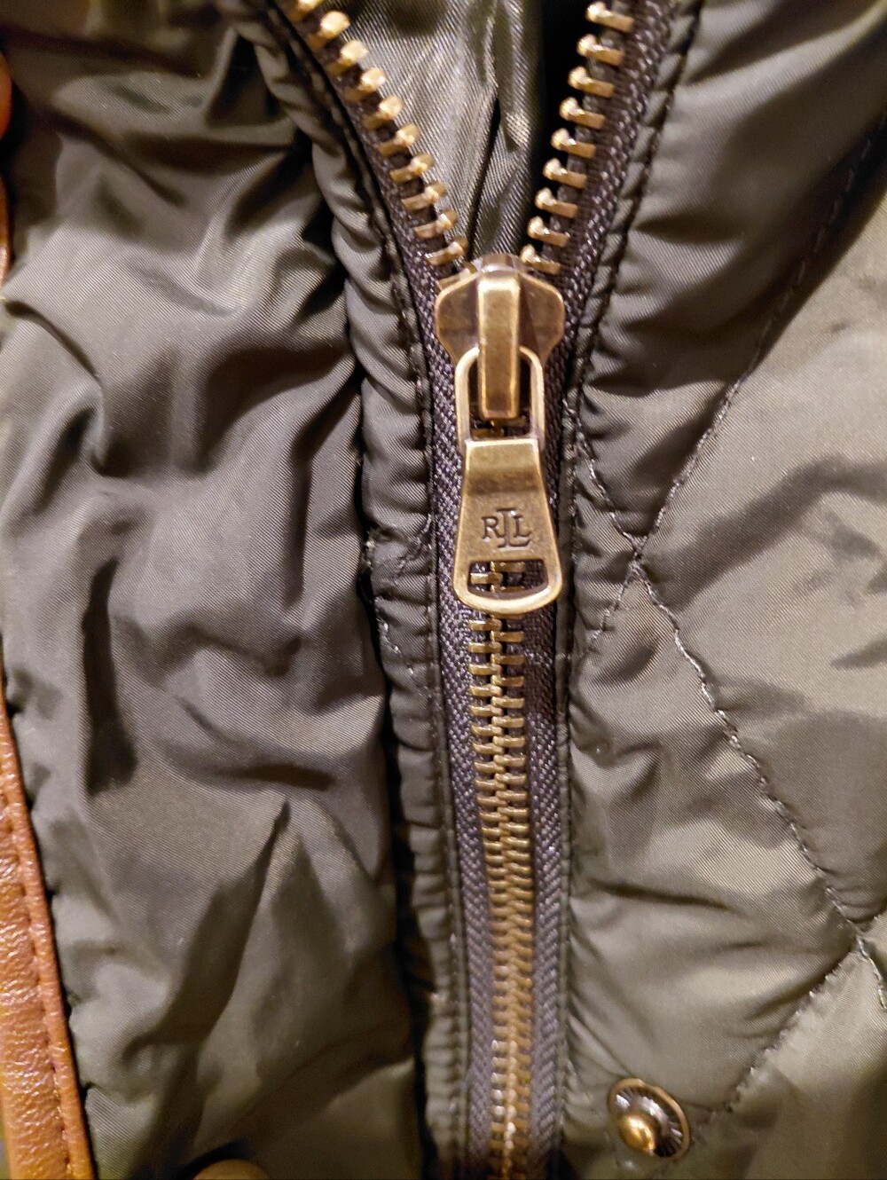 Lauren Ralph Lauren Olive Quilted Barn Coat Field Jacket Women XL - Picture 9 of 14